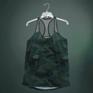 Xersion Green‎ Camo Mesh Racerback Athletic Tank Top (Size S)